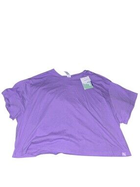 Womens JoyLan, Lilac Cropped Tee, Large, NWT!!